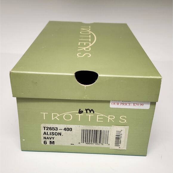 Trotters Alison Vintage Black Woven  Leather Slingback Heel Sandal Shoes Size 6M - Picture 8 of 8